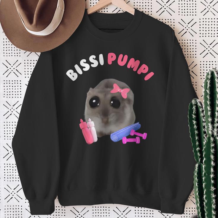 Bissi Pumpi Sad Hamster Cute Hamstie Memes Hamster Sweatshirt Geschenke für alte Frauen