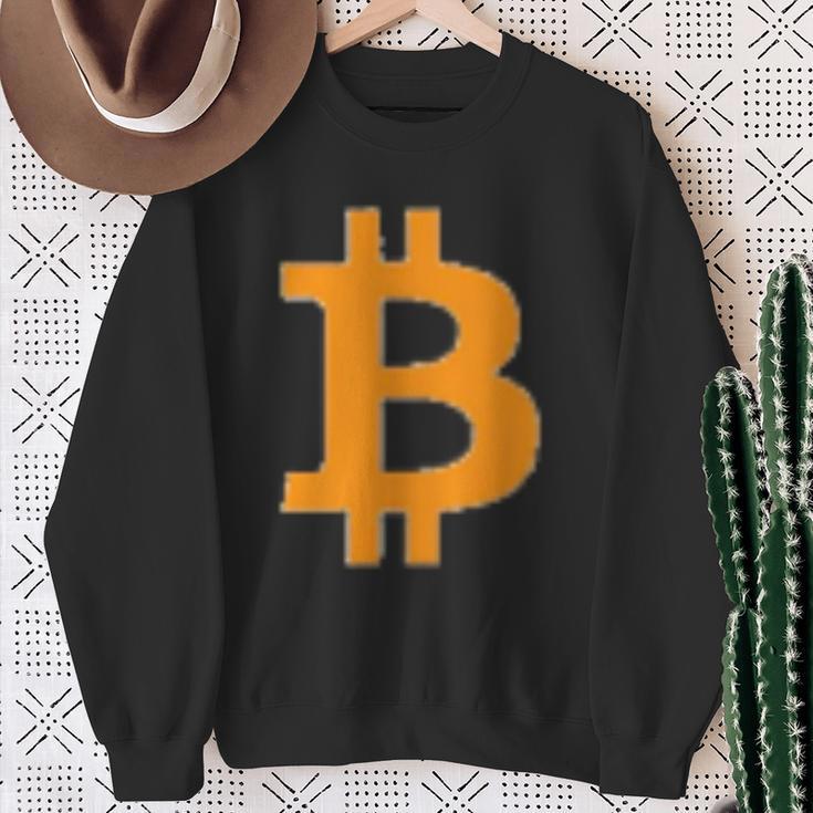 Bitcoin Logo Small Simple Subtle Little Centred Sweatshirt Geschenke für alte Frauen