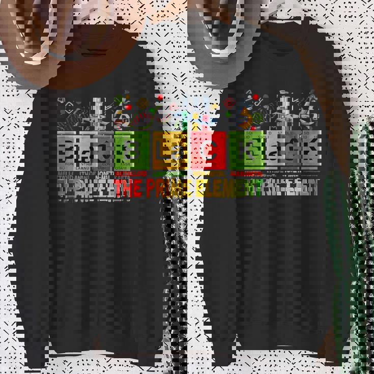 Black Prime Element Black History Month Periodic Table Sweatshirt Gifts for Old Women