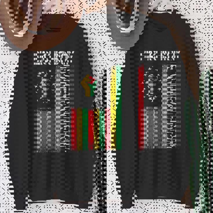 Black History Is American History Afro African American Flag Sweatshirt Gifts for Old Women