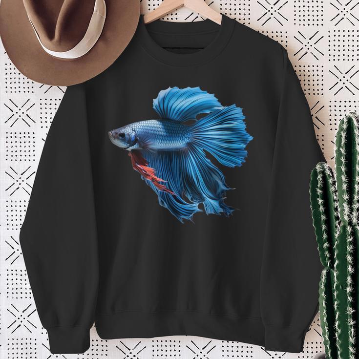 Blue Betta Fish And Siamese Betta Fish Tank Owner Sweatshirt Geschenke für alte Frauen