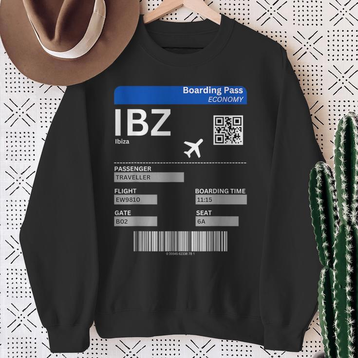 Boarding Pass Ibiza Ibz Flight Ticket Ibiza Sweatshirt Geschenke für alte Frauen