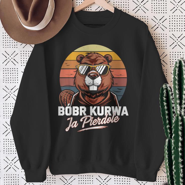 Bober Kurwa Meme Poland Beaver Costume Yes Pierdole Bóbr Sweatshirt Geschenke für alte Frauen