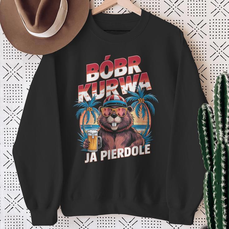 Bober Kurwa Meme Poland Beaver Costume Yes Pierdole Bóbr Kurwa Sweatshirt Geschenke für alte Frauen