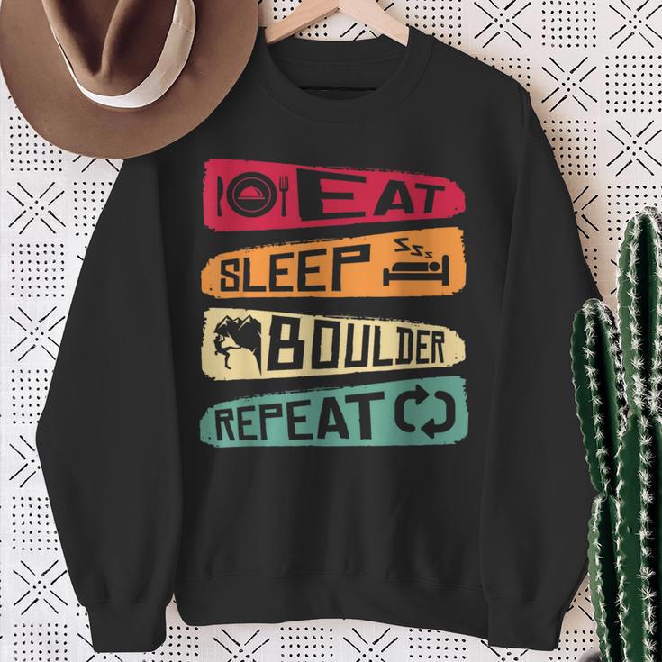 Bouldern Climbing Eat Sleep Boulder Repeat Boulderer Sweatshirt Geschenke für alte Frauen