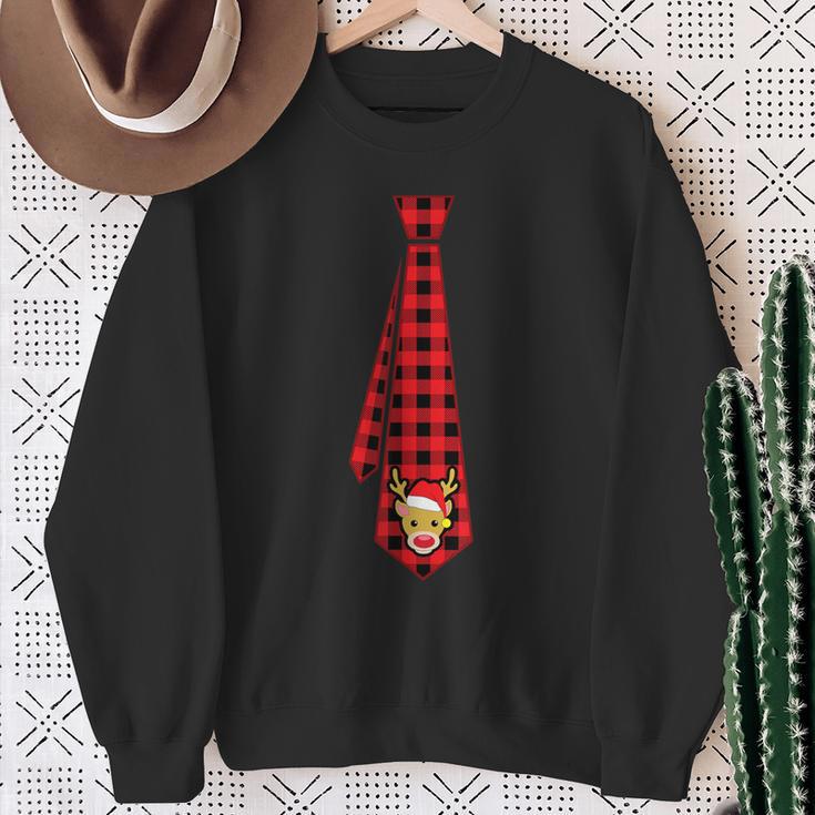 Buffalo Checked Tie Reindeer For Christmas Boys Sweatshirt Geschenke für alte Frauen