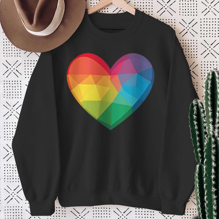 Buntes Herz Regenbogen Sweatshirt Geschenke für alte Frauen