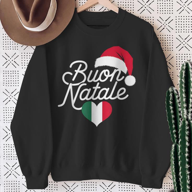 Buon Natale Italian Christmas Christmas Italy Flag Heart Sweatshirt Geschenke für alte Frauen