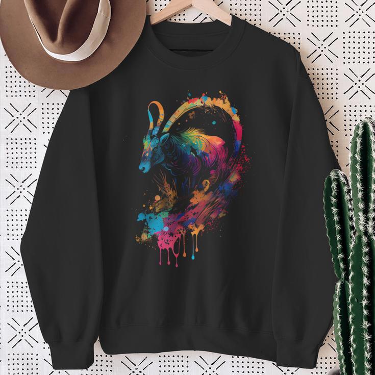 With Capricorn Nature Favourite Animal Mountain Hiking Capricorn Sweatshirt Geschenke für alte Frauen