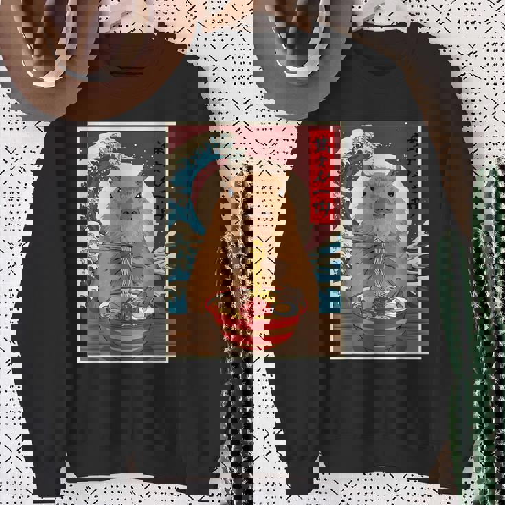 Capybara Ramen Japanese Graphic Kawaii Anime Sweatshirt Gifts for Old Women