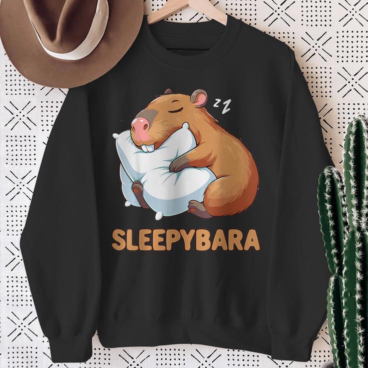 Capybara Sleep Sleepybara Nightdress Capybara Sleep Sweatshirt Geschenke für alte Frauen