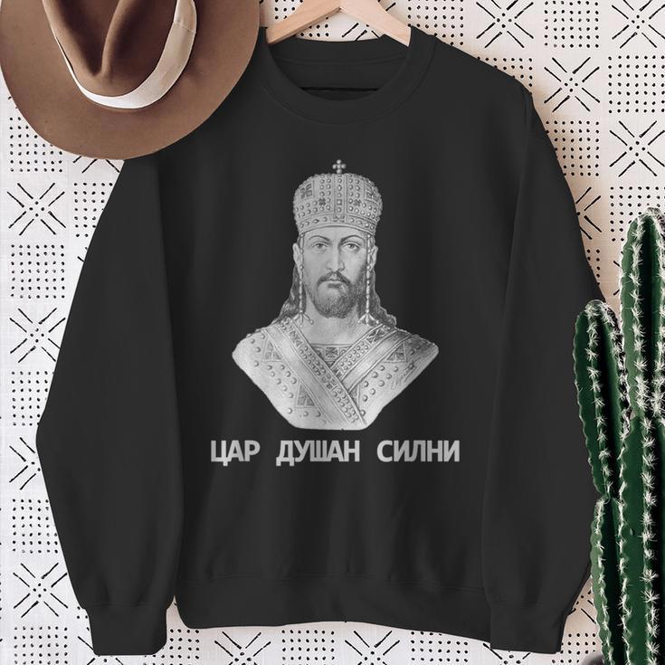 Car Dusan Silni King Of Serbia Srbija Tsar Emperor King Sweatshirt Geschenke für alte Frauen