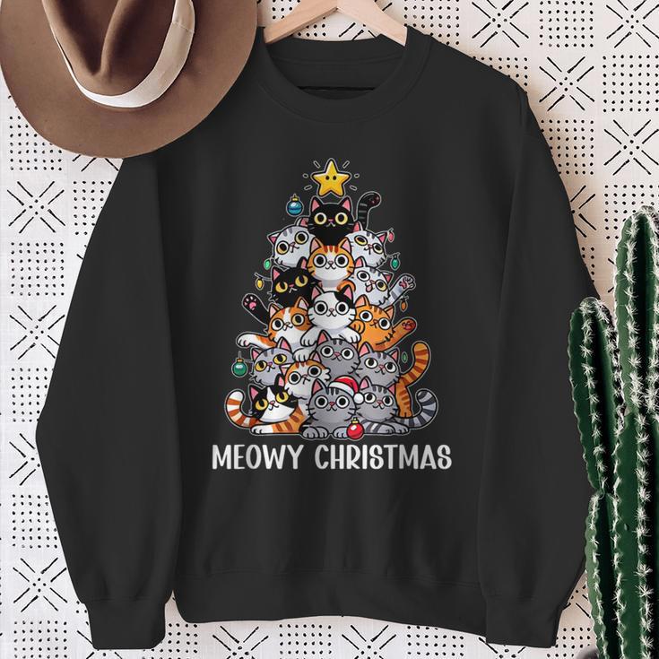 Cat Christmas Cat Christmas Sweatshirt Geschenke für alte Frauen