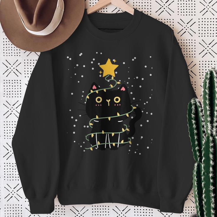 Cat Cat Lover Christmas Outfit Christmas Sweatshirt Geschenke für alte Frauen