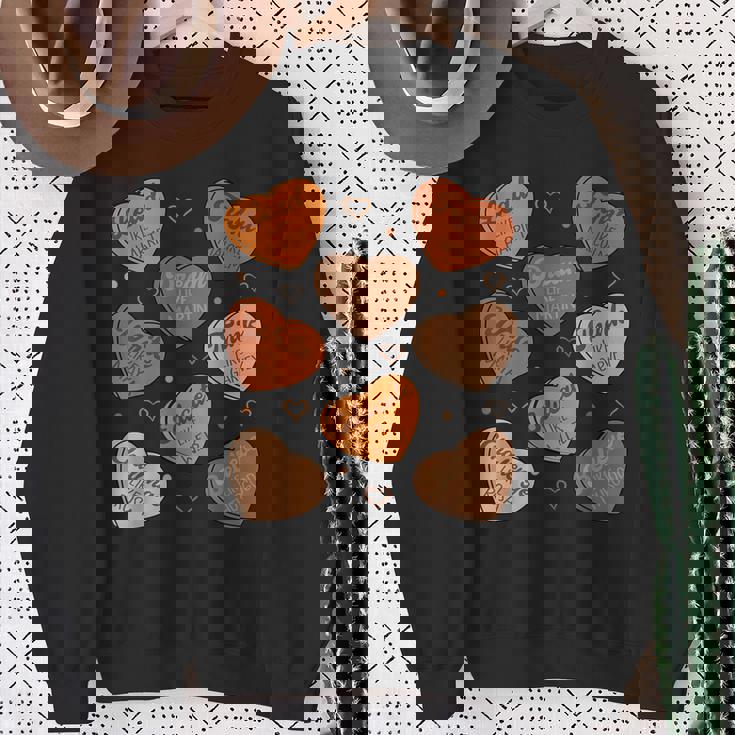 Celebrating Black History Month Black Educated Leader Hearts Sweatshirt Gifts for Old Women