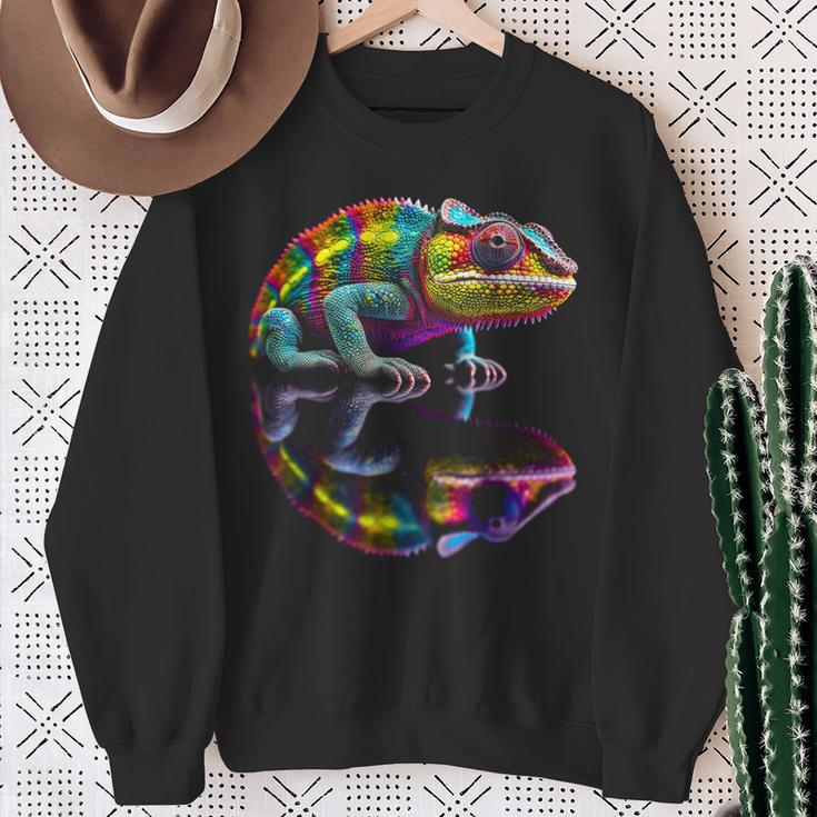 Chameleon Animal Graphic Illustration Chameleon Sweatshirt Geschenke für alte Frauen