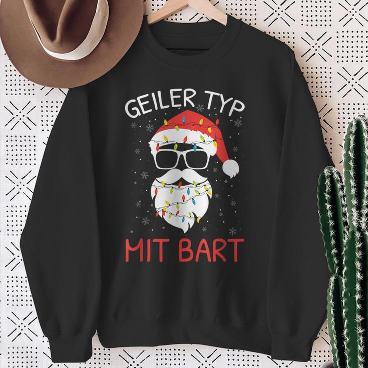 Christmas With Beard Santa Claus Christmas Beard Carrier Sweatshirt Geschenke für alte Frauen