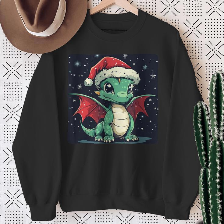 Christmas Mood With A Cosy Dragon For Festive Days Sweatshirt Geschenke für alte Frauen