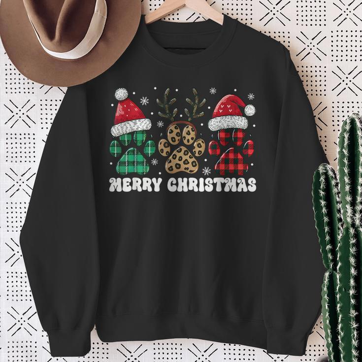 Christmas Outfit Christmas Party Outfit Cat Dog Paw Sweatshirt Geschenke für alte Frauen