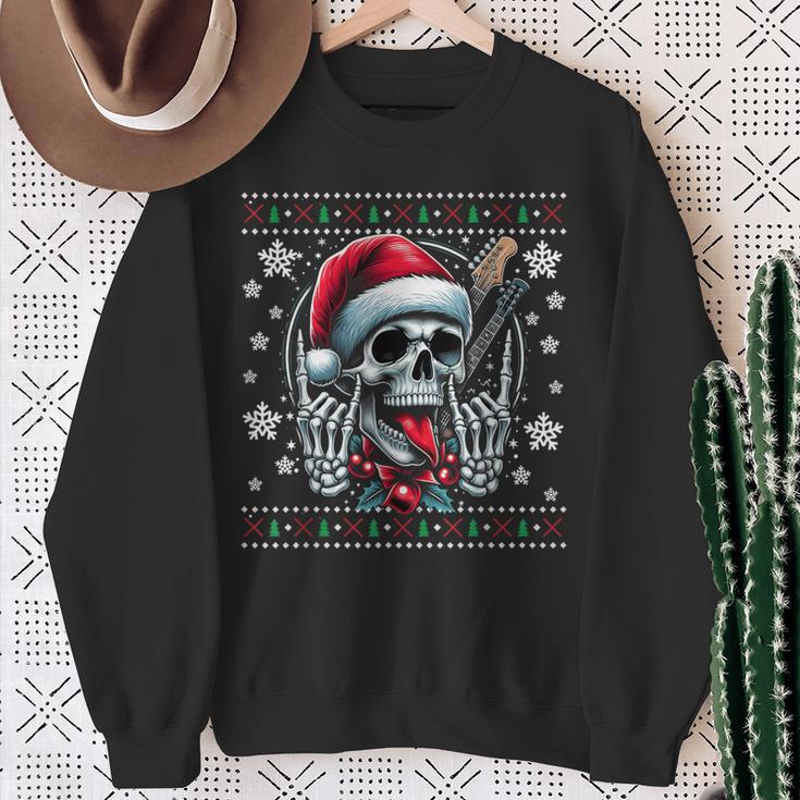 Christmas Skull Ugly Christmas Heavy Xmas Skeleton Sweatshirt Geschenke für alte Frauen