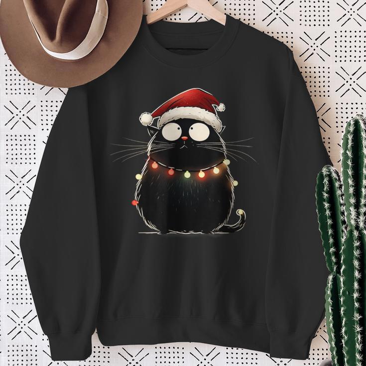 Christmas Tree Christmas Cat Christmas Sweatshirt Geschenke für alte Frauen