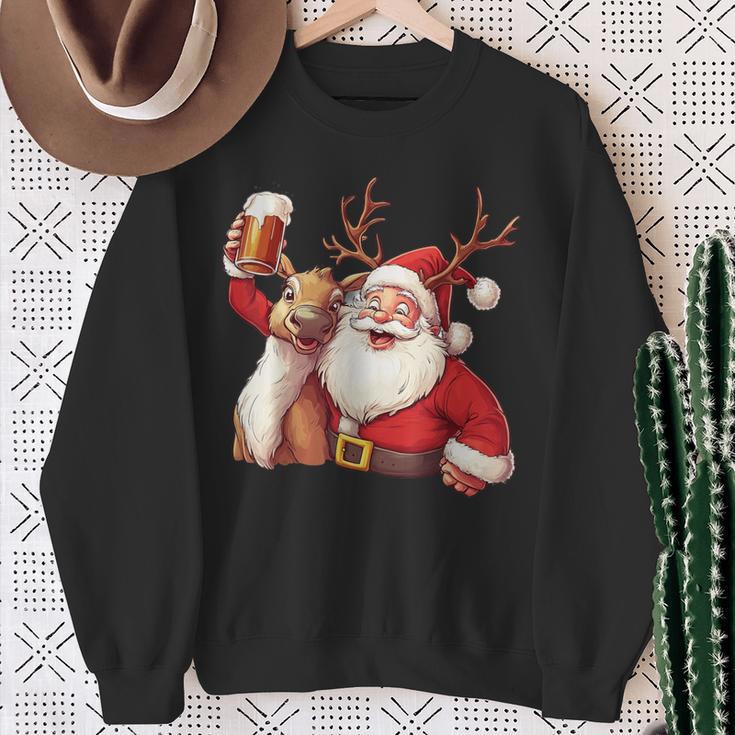 Christmas Tree Santa Reindeer Christmas Sweatshirt Geschenke für alte Frauen