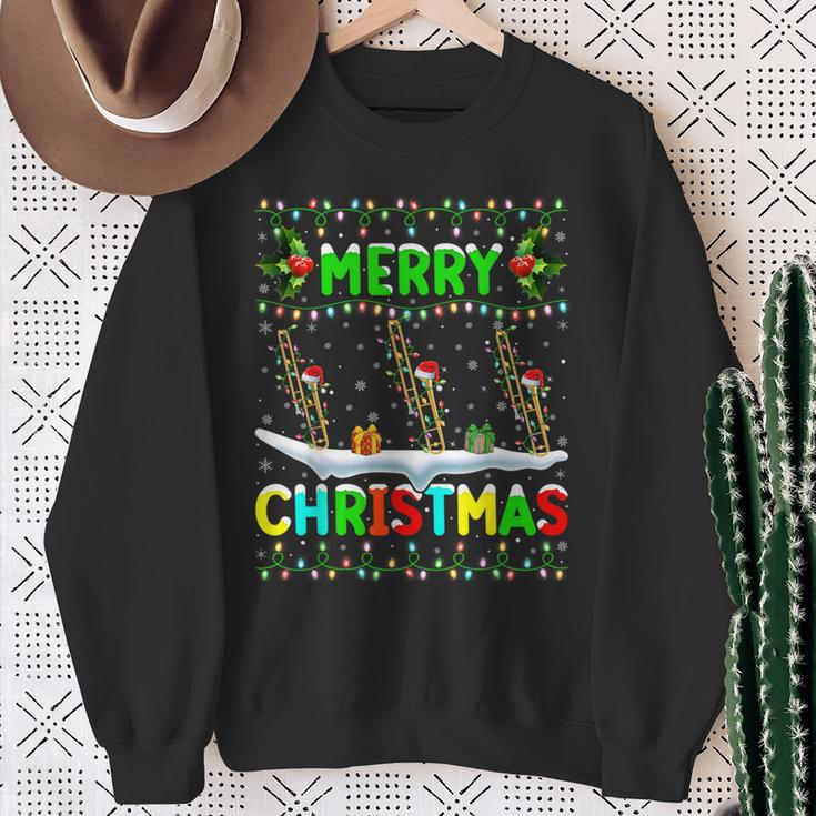 Christmas Trombone Lighting Santa Hat Merry Christmas Trombone Sweatshirt Geschenke für alte Frauen