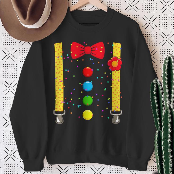 Clown Costume With Braces Confetti For Carnival Fancy Dress Sweatshirt Geschenke für alte Frauen