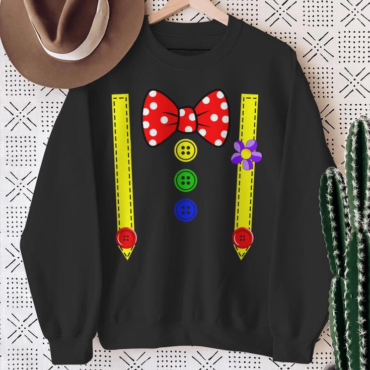 Clown Costume Group Costumes Carnival With Braces Bow Tie Sweatshirt Geschenke für alte Frauen