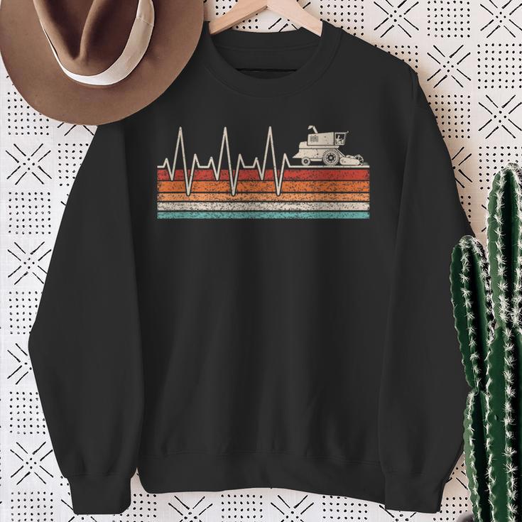 Combine Harvester Heartbeat Harvester Pulse Bauer Heart Rate Sweatshirt Geschenke für alte Frauen