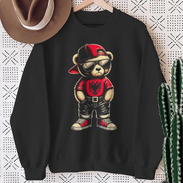 Cool Albanischer Teddybär Albanien Flagge Outfit Street Sweatshirt Geschenke für alte Frauen