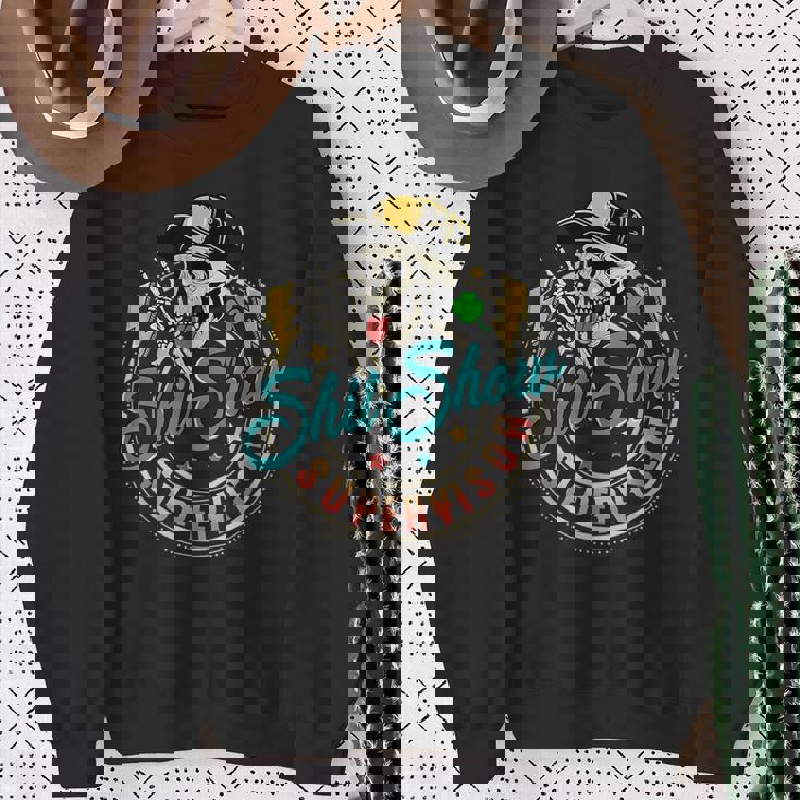 Cool Shit Show Supervisor Skull Hilarious Vintage For Adults Sweatshirt Gifts for Old Women