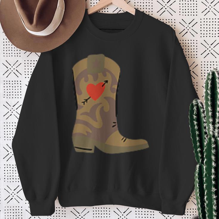 Cowboy Boots With Heart Sweatshirt Geschenke für alte Frauen