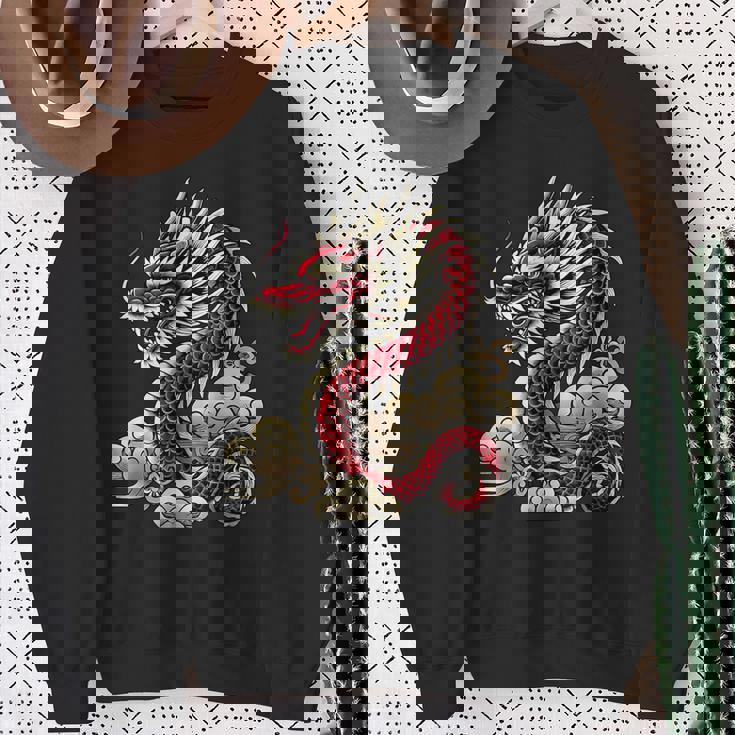 Culture Japonaise Dragon Asiatique Sweater e Cadeaux pour les femmes âgées