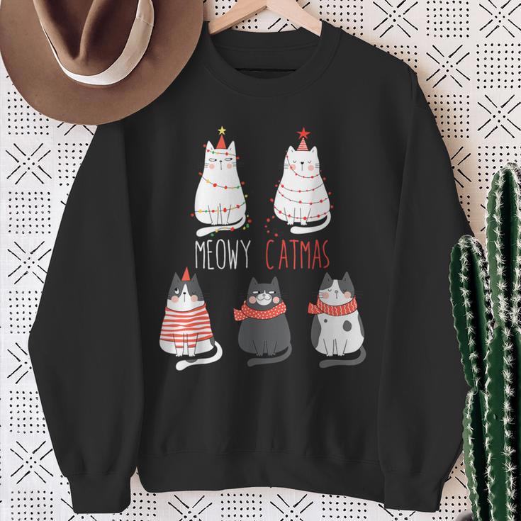 Cute Cats Xmas Kitten Christmas Outfit Christmas Sweatshirt Geschenke für alte Frauen