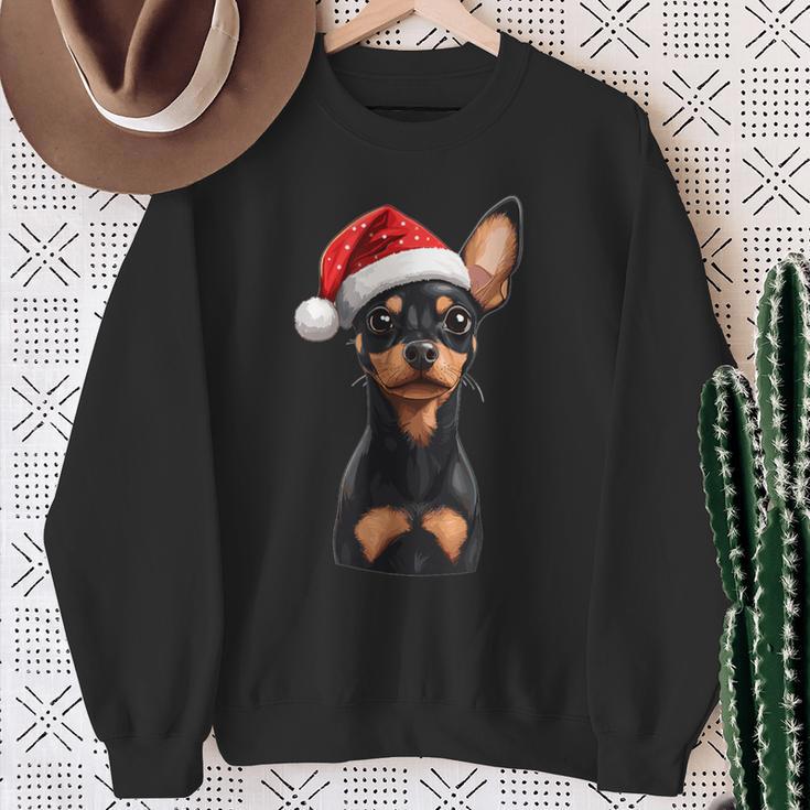 Cute Miniature Pinscher Dog Christmas Merry Xmas Graphic Sweatshirt Geschenke für alte Frauen