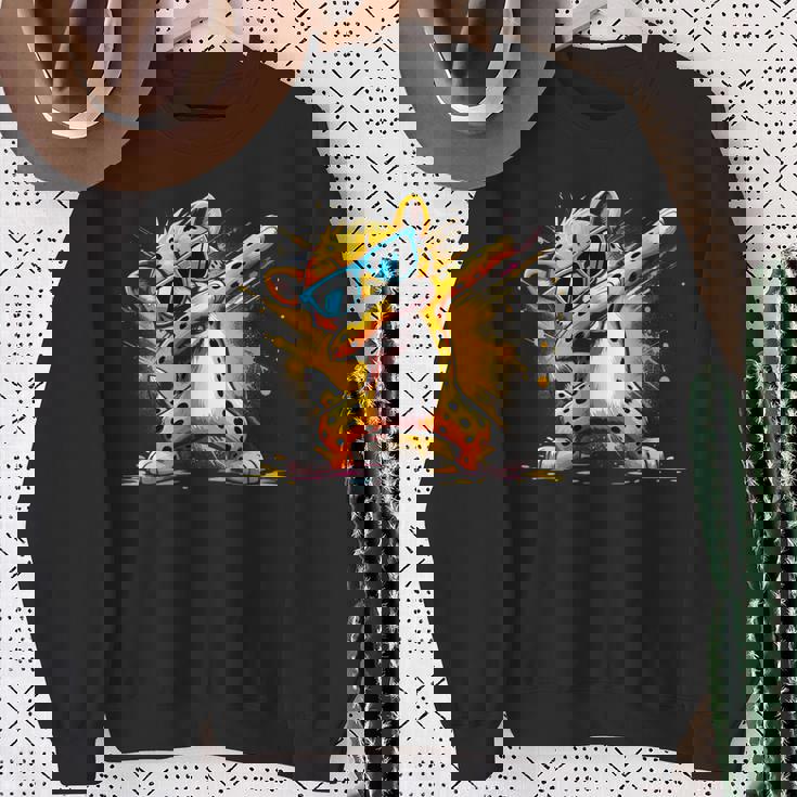 Dabbing Cheetah Sunglasses Cheetah Animal Colorful Sweatshirt Gifts for Old Women