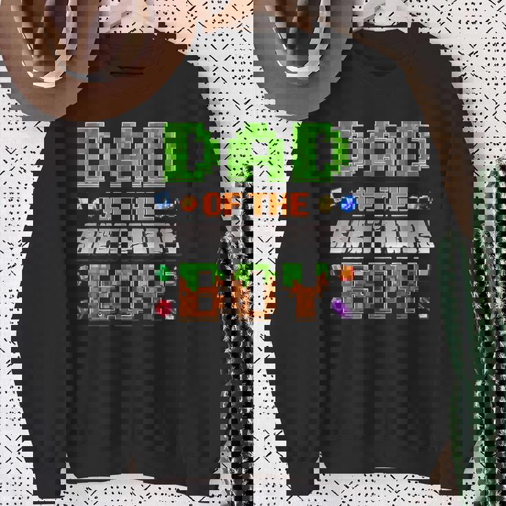 Dad Of The Birthday Boy Party Video Gamer Pixel Number Sweatshirt Gifts for Old Women