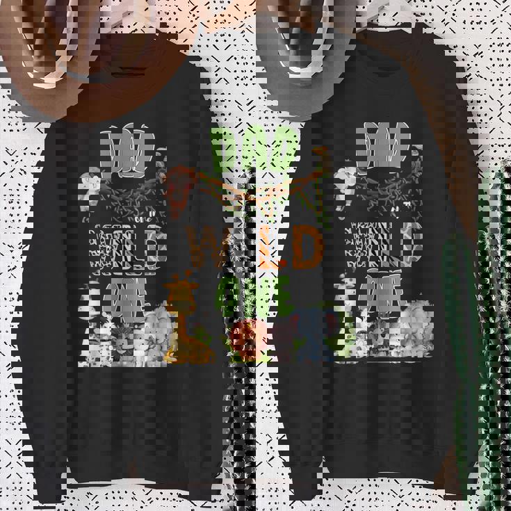 Dad Of The Wild One 1St Birthday Safari Family Sweatshirt Gifts for Old Women