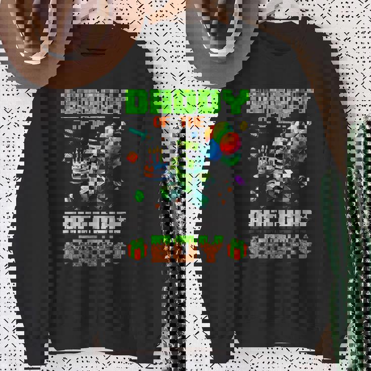 Daddy Of The Birthday Boy Party Video Gamer Pixel Number Sweatshirt Gifts for Old Women