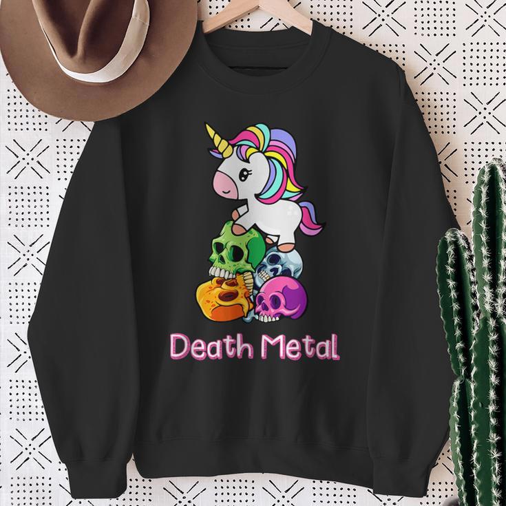 Death Metal Unicorn Cute Rock Metal Emo Alternative Sweatshirt Geschenke für alte Frauen