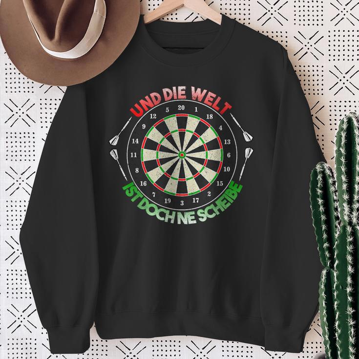 And Die Welt Ist Doch Ne Scheibe Dart Slogan Sweatshirt Geschenke für alte Frauen