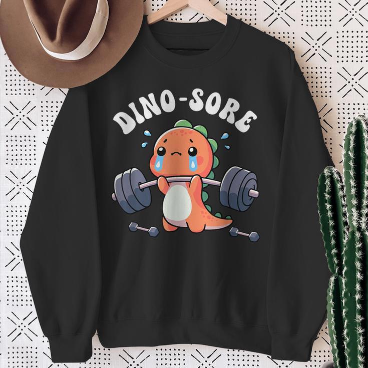 Dino Sore Gym Workout Fitness Weights Dinosaur Gym Sweatshirt Geschenke für alte Frauen