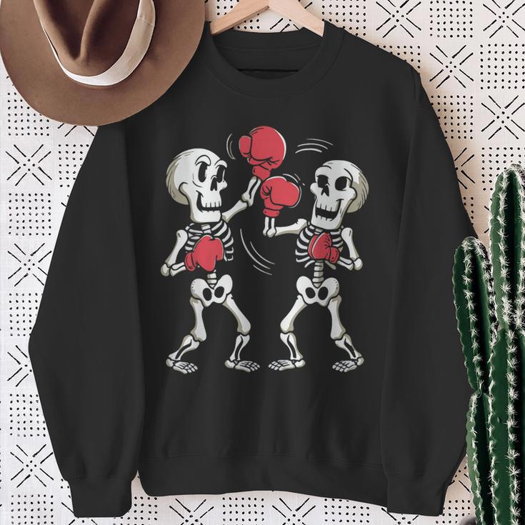 Divertido Boxeador Para Amantes Del Boxeo Kickboxing Esqueleto Camisa de entrenamiento Regalos para ancianas