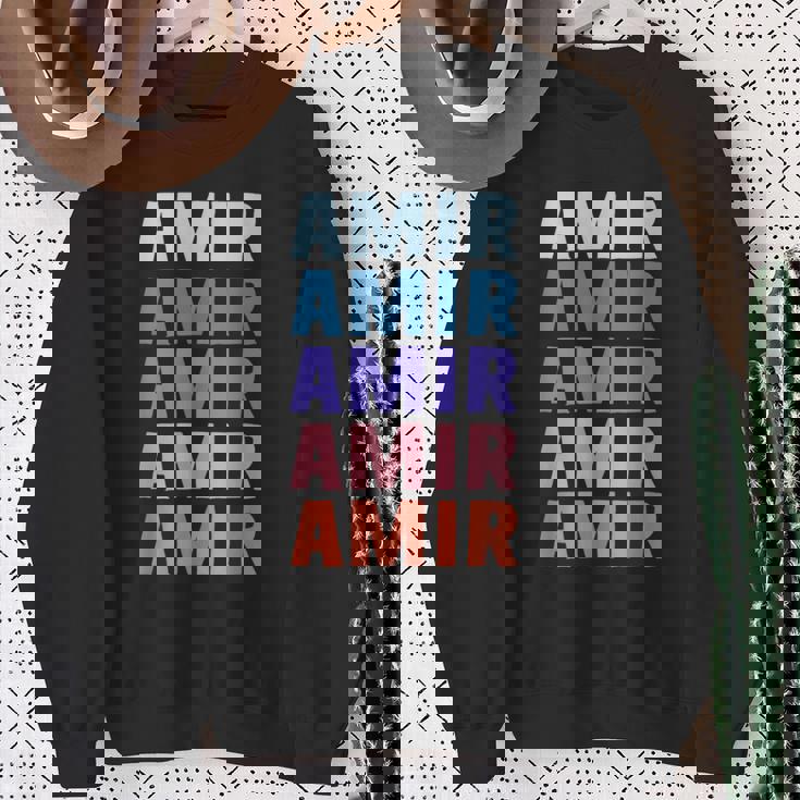 Divertido Regalo Nombre Amir Personalizado Primer Nombre Camisa de entrenamiento Regalos para ancianas