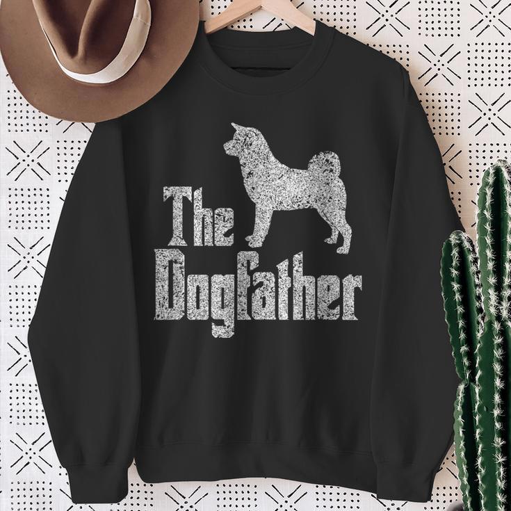 The Dogfather Akita Inu Dog Silhouette Sweatshirt Geschenke für alte Frauen