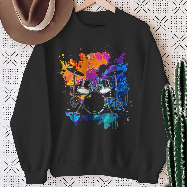 Drum Set Colourful Instrument Band Drums Music Musician Sweatshirt Geschenke für alte Frauen