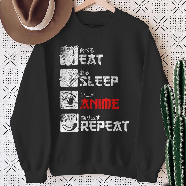 Eat Sleep Anime Repeat Manga Anime Manga Japan Outfit Sweatshirt Geschenke für alte Frauen