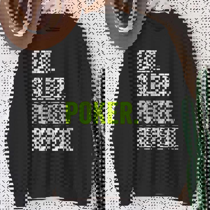 Eat Sleep Poker Repeat Regalo Jugador Poker Camisa de entrenamiento Regalos para ancianas
