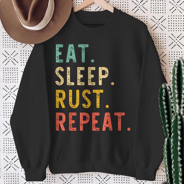 Eat Sleep Rust Repeat Programming Retrointage Sweatshirt Geschenke für alte Frauen